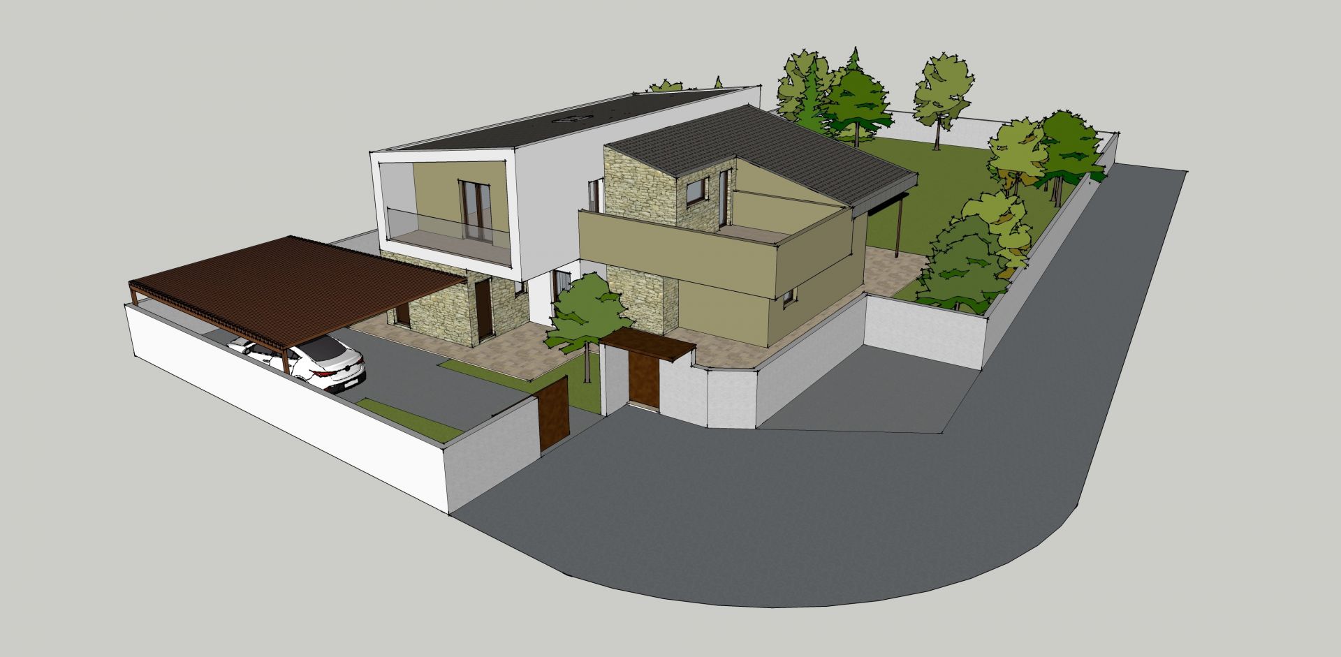 Villa bifamiliare realizzato da Architetto Davide Ronchi, Assistenza tecnica a Carate Brianza