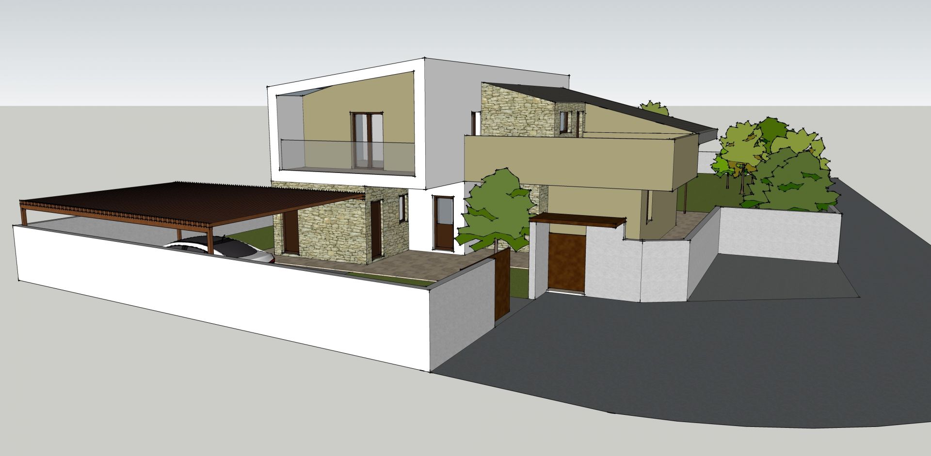 Villa bifamiliare realizzato da Architetto Davide Ronchi, Assistenza tecnica a Carate Brianza