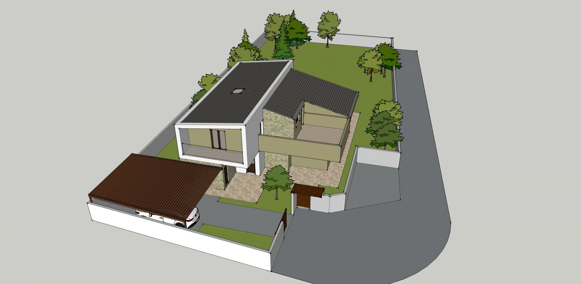 Villa bifamiliare realizzato da Architetto Davide Ronchi, Assistenza tecnica a Carate Brianza