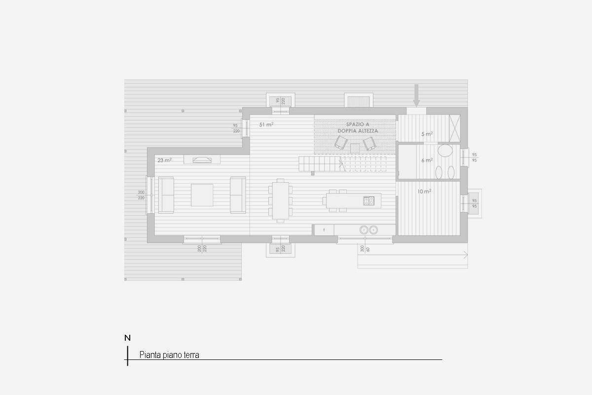 Progetto di edificio residenziale in legno realizzato da Fulvio Miatello,  a Vedano Olona