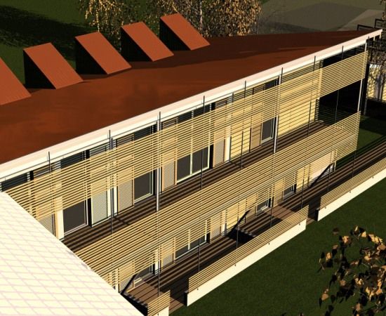 Progetto di edificio plurifamiliare in bioedilizia realizzato da Fulvio Miatello, a Vedano Olona