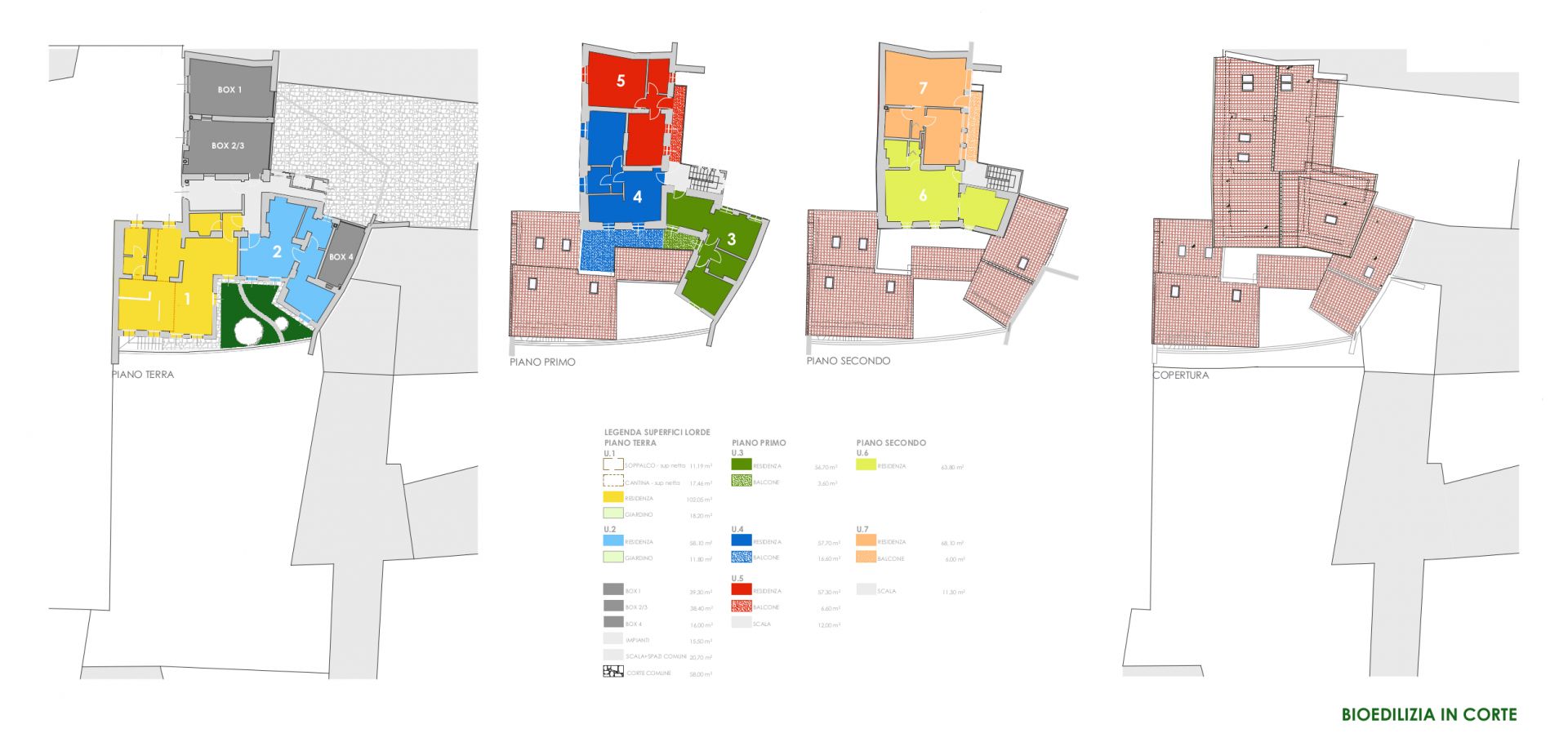 Progetto di edificio plurifamiliare in bioedilizia realizzato da Fulvio Miatello, a Vedano Olona