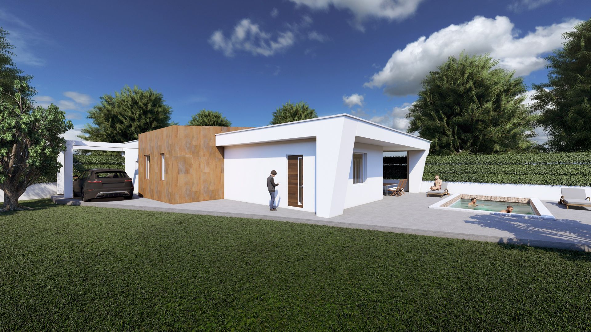 Progetto di una villa unifamiliare realizzato da Paolo Cara, a Guidonia Montecelio