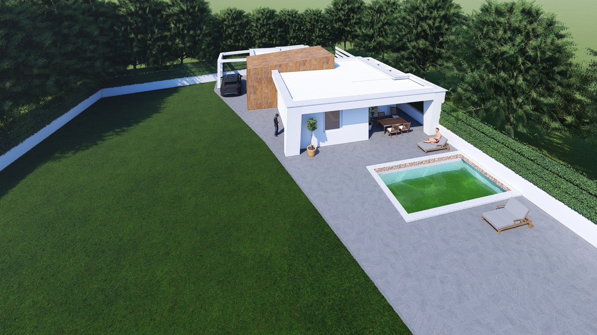 Progetto di una villa unifamiliare realizzato da Paolo Cara, a Guidonia Montecelio