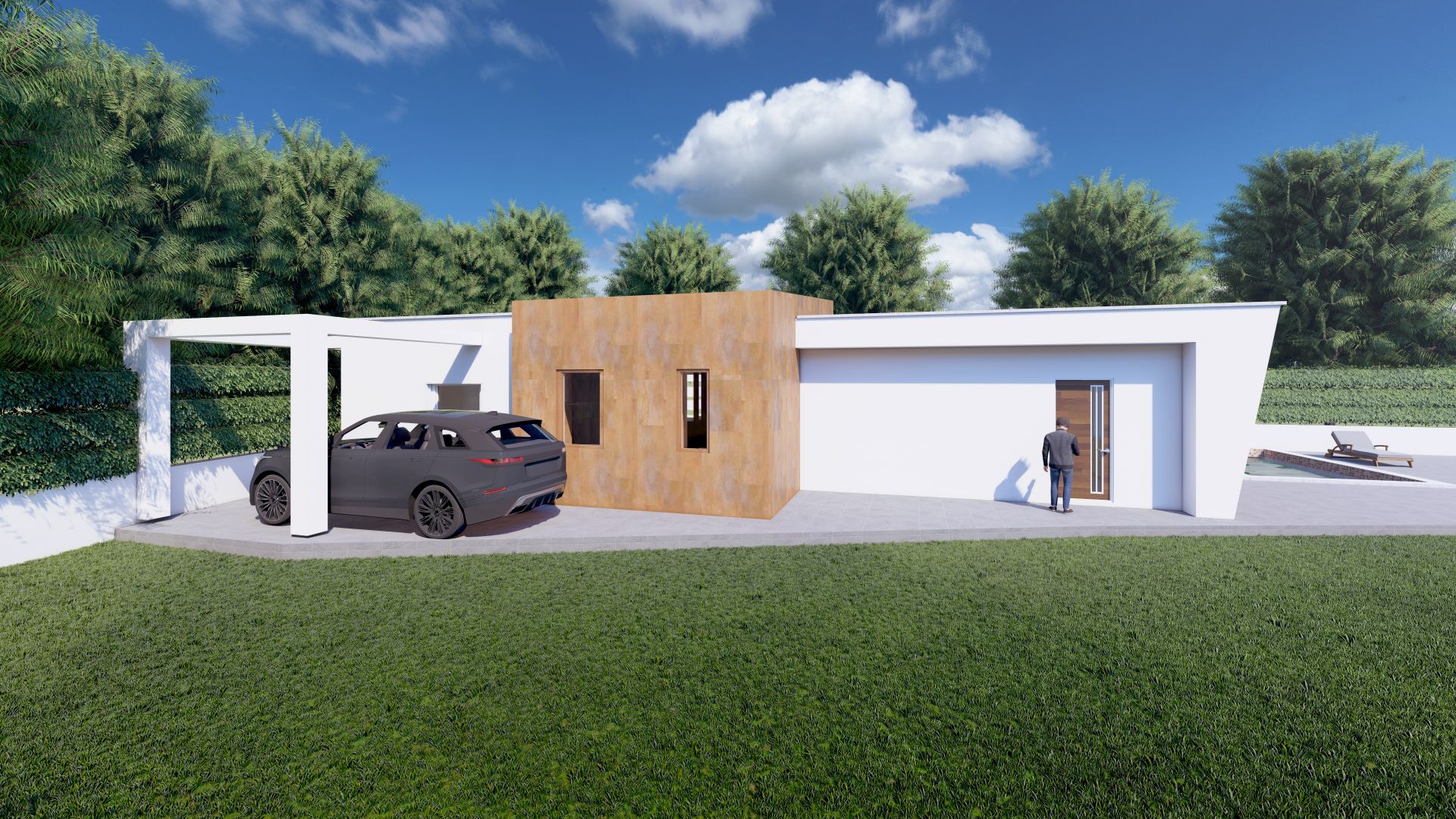 Progetto di una villa unifamiliare realizzato da Paolo Cara, a Guidonia Montecelio